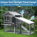 Wooden Chicken Coop with Ventilation Door and Removable Tray for Indoor and Outdoor