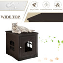 Side Table Nightstand Decorative Cat House-Brown