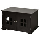 Large Wooden Cat Litter Box Enclosure Hidden Cat Washroom with Divider