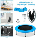 38" Rebounder Trampoline with Padding and Springs for Adults and Kids-Blue