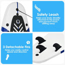 6' Surf Foamie Boards Surfing Beach Surfboard-White