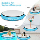 40" Inflatable Round Gymnastic Mat Tumbling Floor Mat with Electric Pump-Blue