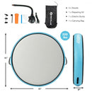 40" Inflatable Round Gymnastic Mat Tumbling Floor Mat with Electric Pump-Blue
