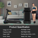 3HP Folding Electric Treadmill Running Machine-Blue