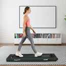 2 in 1 Folding Treadmill with Bluetooth Speaker Remote Control-Green