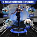 38" Mini Folding Trampoline Portable Leisure Fitness Backboard-Blue