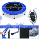 38" Mini Folding Trampoline Portable Leisure Fitness Backboard-Blue