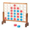 Wooden 4 in a Row Game Toy For Adults Kids with Carrying bag-Natural