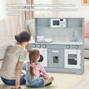 Pretend Play Kitchen Wooden Toy Set for Kids with Realistic Light and Sound