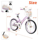 18 Inch Kids Adjustable Bike with Training Wheels-Purple